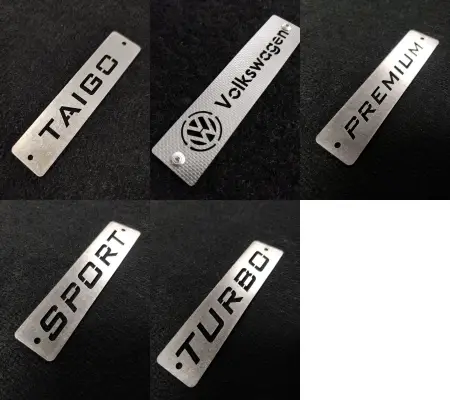 vw taigo metal logo